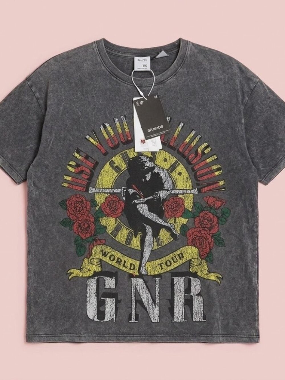 NWT Bershka‎ Grey Rose T-Shirt